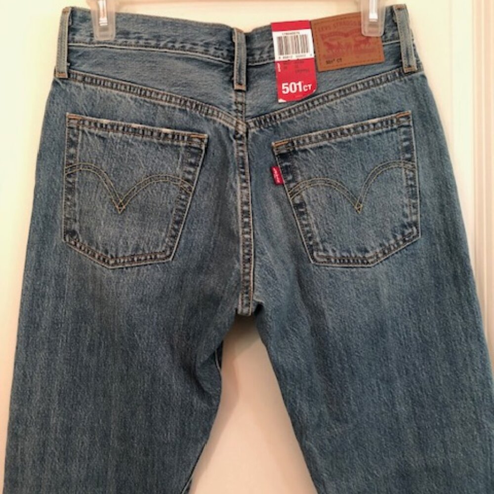 NWT Levi's 501 CT Denim Jeans Waist 24" Inseam 32" Cropped - Picture 10 of 15